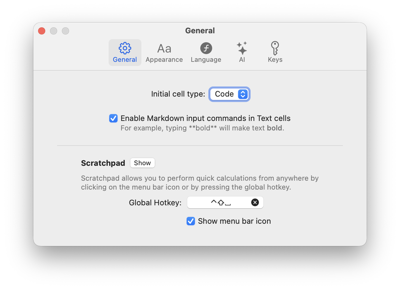 Initial cell type setting
